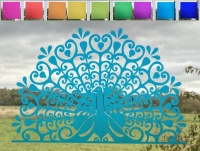 Peacock Filigree Etch Static Cling